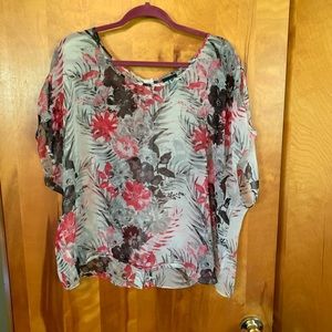 Torrid Button Back Floral Blouse Size 2